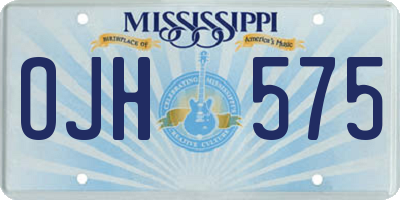 MS license plate OJH575