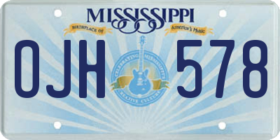 MS license plate OJH578
