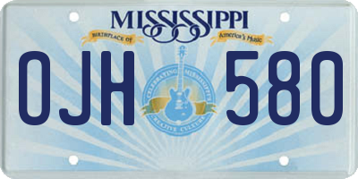 MS license plate OJH580