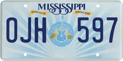 MS license plate OJH597