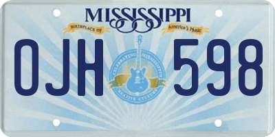 MS license plate OJH598