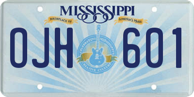MS license plate OJH601