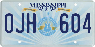 MS license plate OJH604