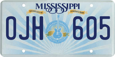 MS license plate OJH605