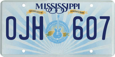 MS license plate OJH607