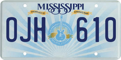 MS license plate OJH610