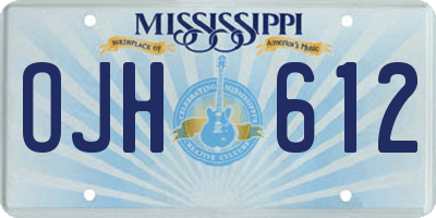 MS license plate OJH612