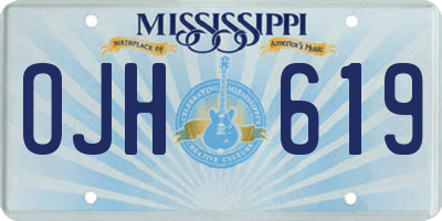 MS license plate OJH619