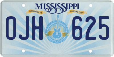 MS license plate OJH625