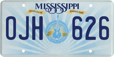 MS license plate OJH626