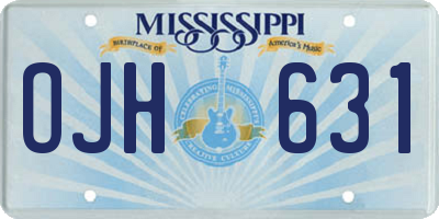MS license plate OJH631