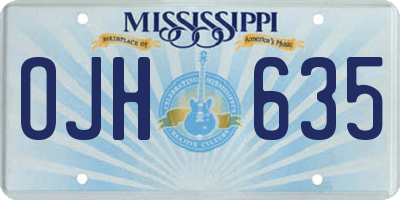 MS license plate OJH635