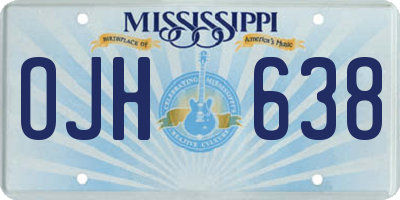MS license plate OJH638