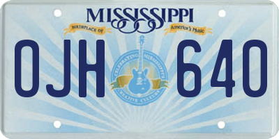 MS license plate OJH640