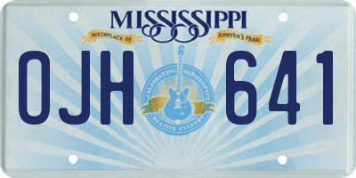 MS license plate OJH641