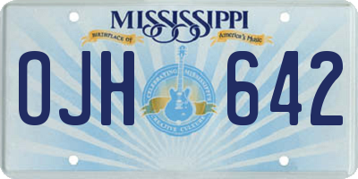 MS license plate OJH642