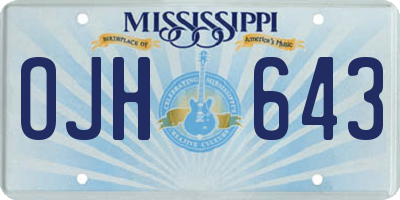 MS license plate OJH643