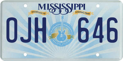 MS license plate OJH646