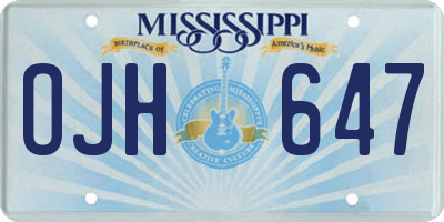 MS license plate OJH647