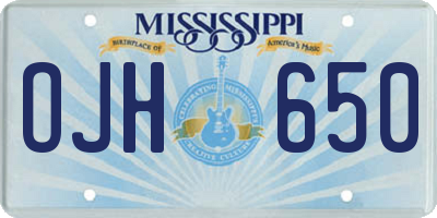 MS license plate OJH650