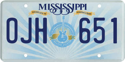 MS license plate OJH651