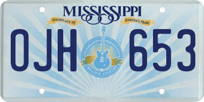 MS license plate OJH653
