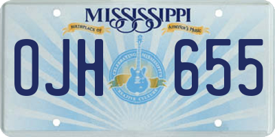 MS license plate OJH655