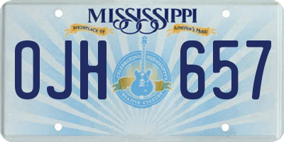 MS license plate OJH657