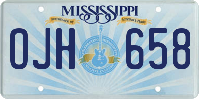 MS license plate OJH658