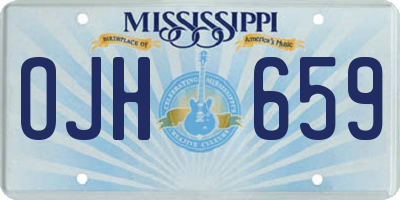 MS license plate OJH659