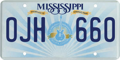 MS license plate OJH660