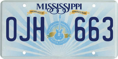 MS license plate OJH663