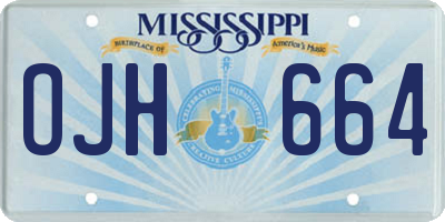 MS license plate OJH664