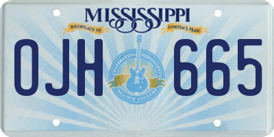 MS license plate OJH665