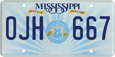 MS license plate OJH667