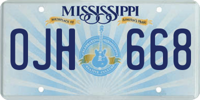 MS license plate OJH668