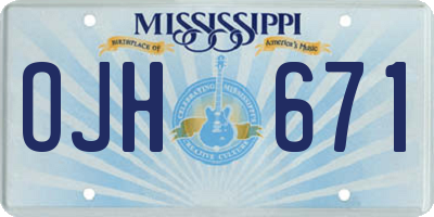 MS license plate OJH671