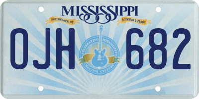 MS license plate OJH682