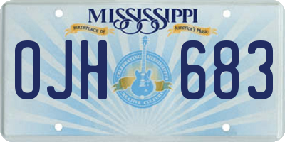 MS license plate OJH683