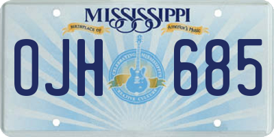 MS license plate OJH685