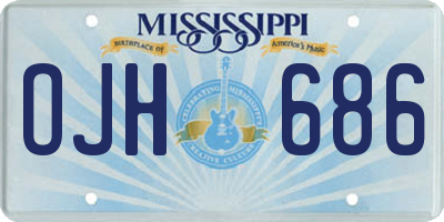 MS license plate OJH686