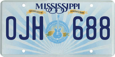 MS license plate OJH688