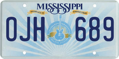 MS license plate OJH689