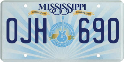 MS license plate OJH690