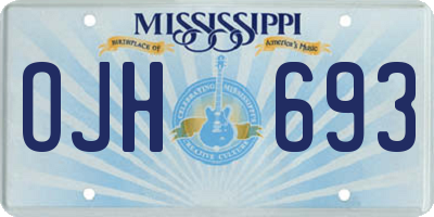 MS license plate OJH693