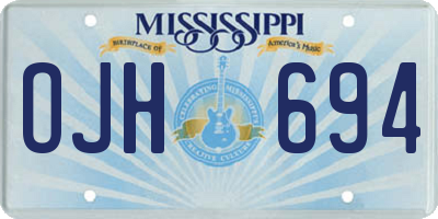 MS license plate OJH694