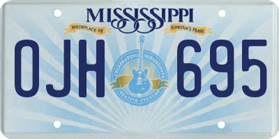 MS license plate OJH695