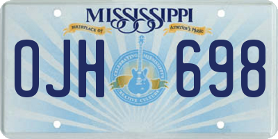 MS license plate OJH698