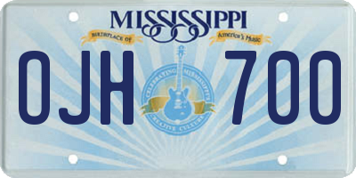 MS license plate OJH700