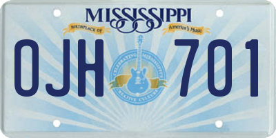 MS license plate OJH701